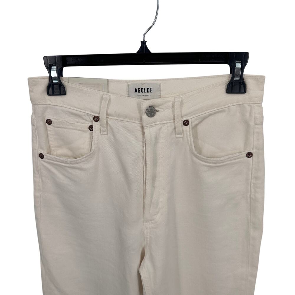AGOLDE NWT Riley Crop Ankle Denim Jean in White Whip // 25 - Picture 5 of 13